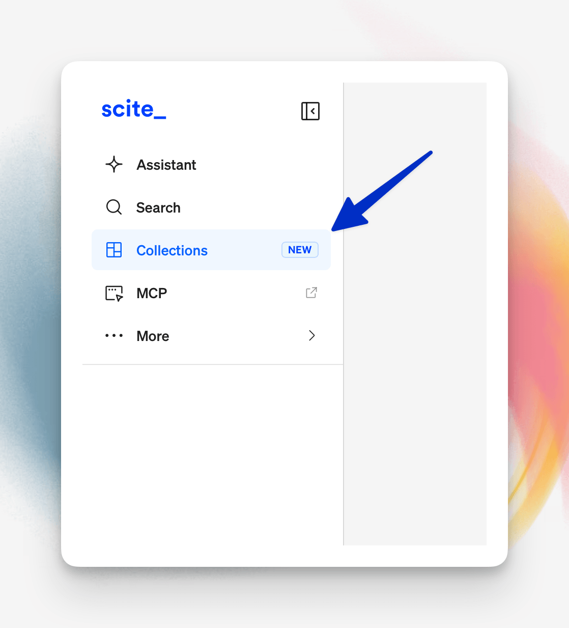 Sidebar with Collections highlighted